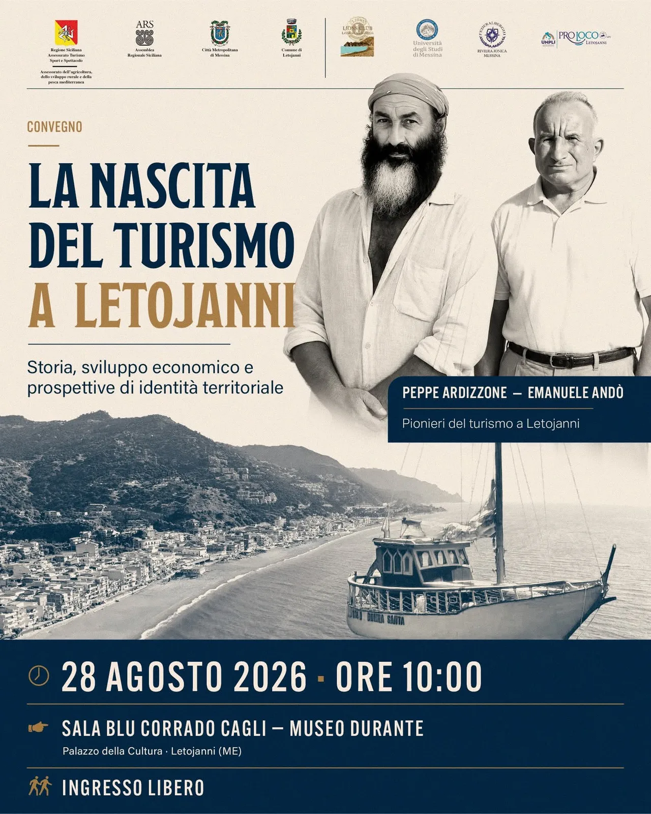 Locandina Convegno La Nascita del Turismo a Letojanni 2026 a Letojanni (Messina)