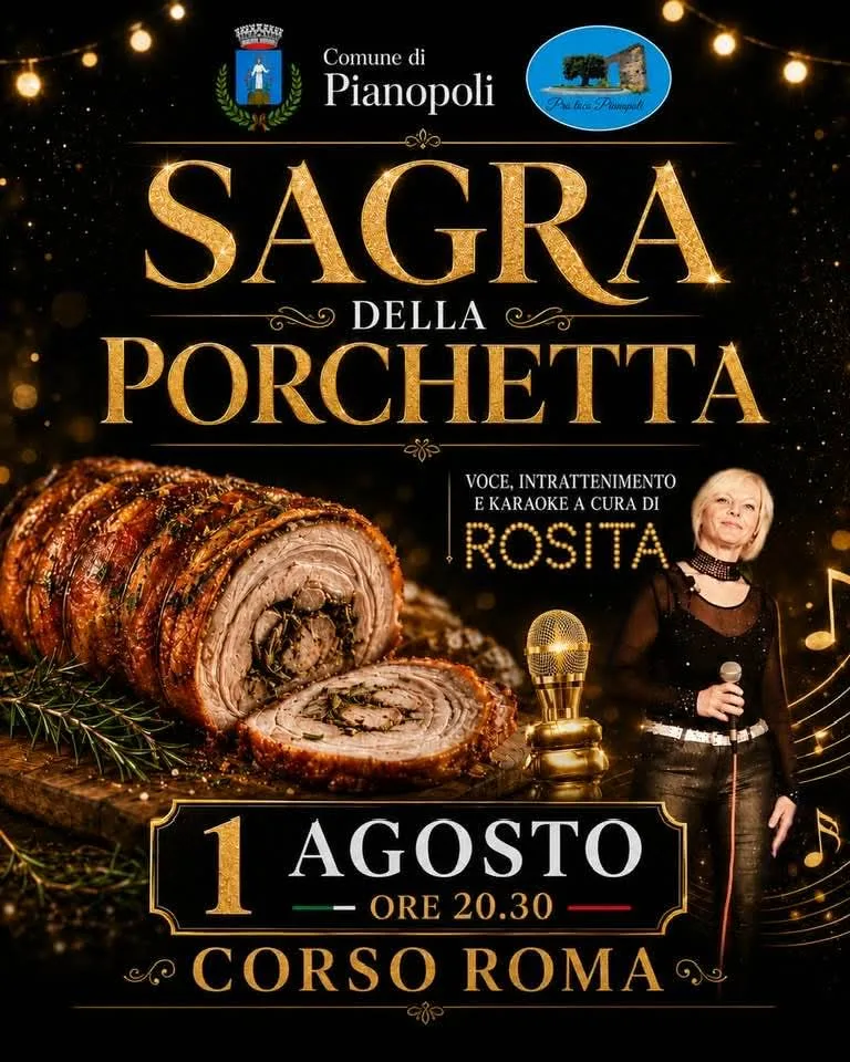 Locandina Sagra della Porchetta 2026 a Pianopoli (Catanzaro)
