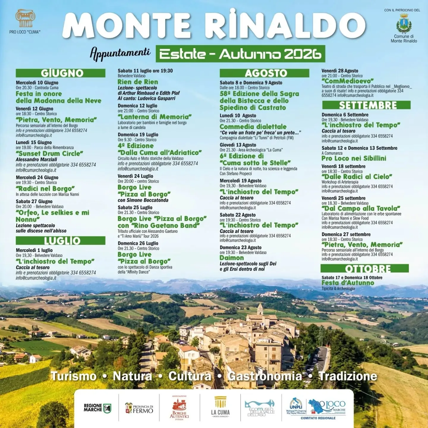Locandina Dal Campo alla Tavola 2026 a Monte Rinaldo (Fermo)