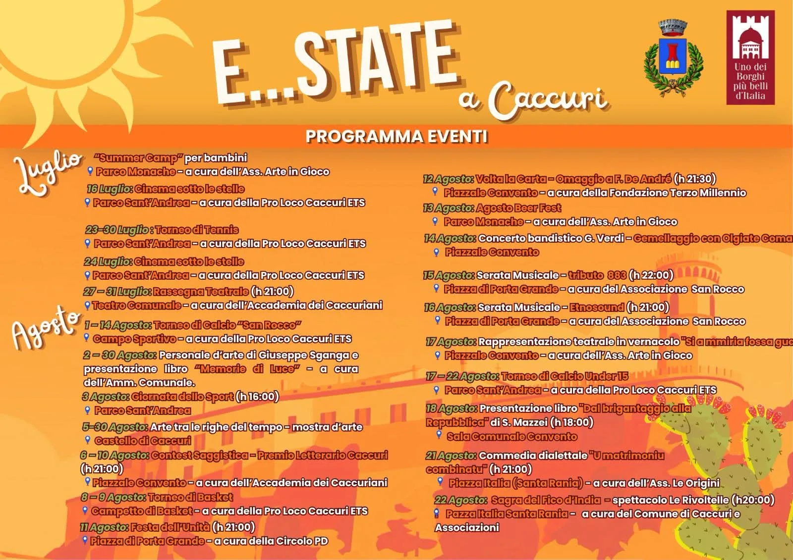 Locandina Volta la Carta – Omaggio a F. De André 2026 a Caccuri (Crotone)
