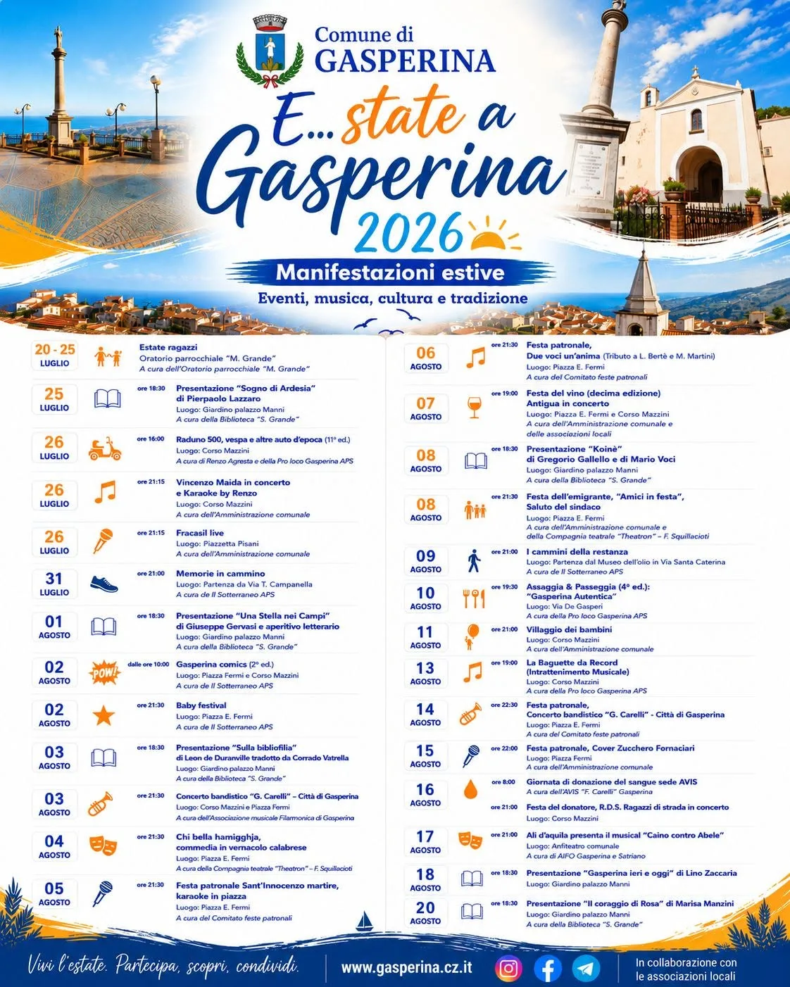 Locandina Concerto bandistico “G. Carelli” 2026 a Gasperina (Catanzaro)