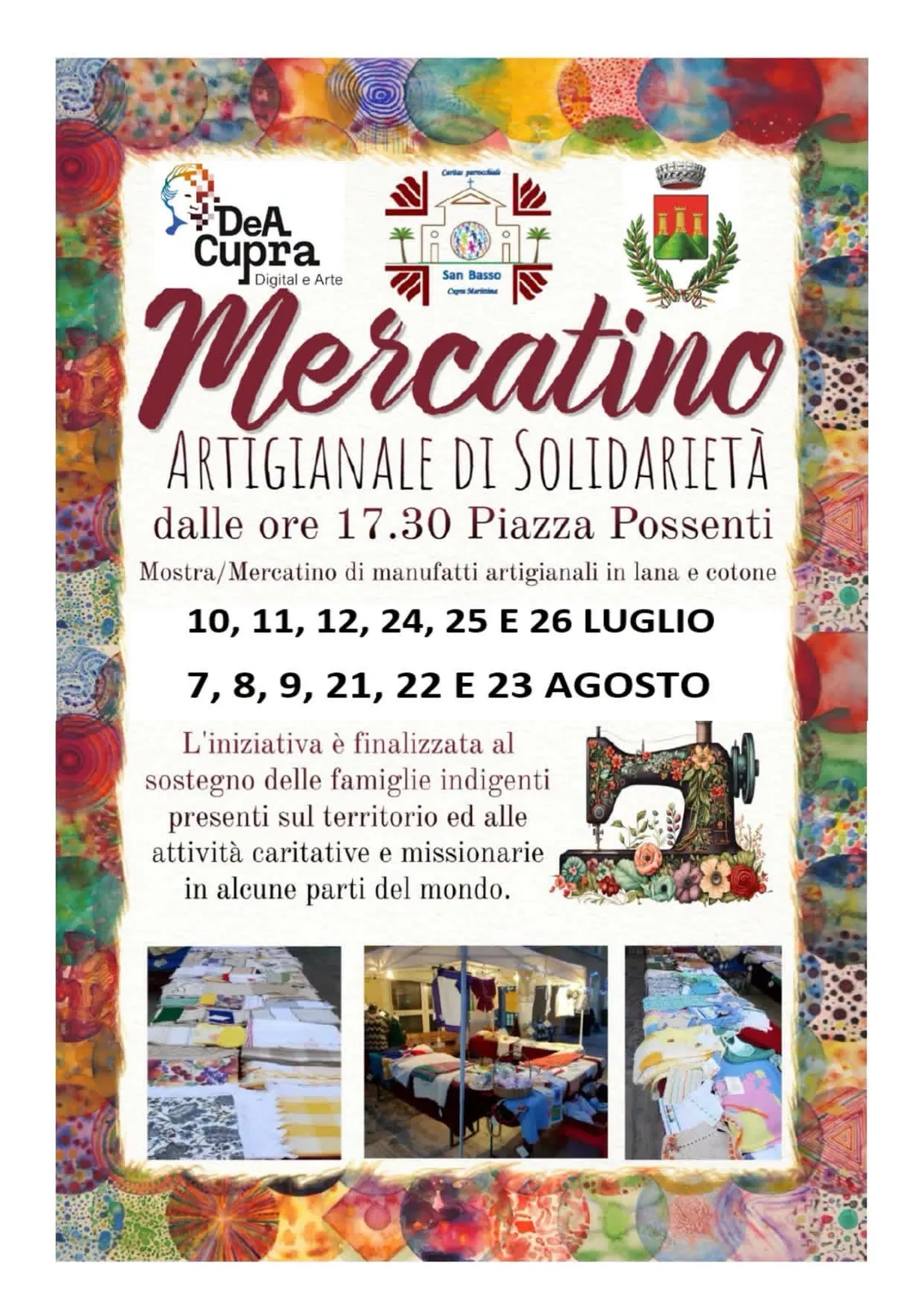 Locandina calendario eventi estate 2027 a Cupra Marittima (Ascoli Piceno)