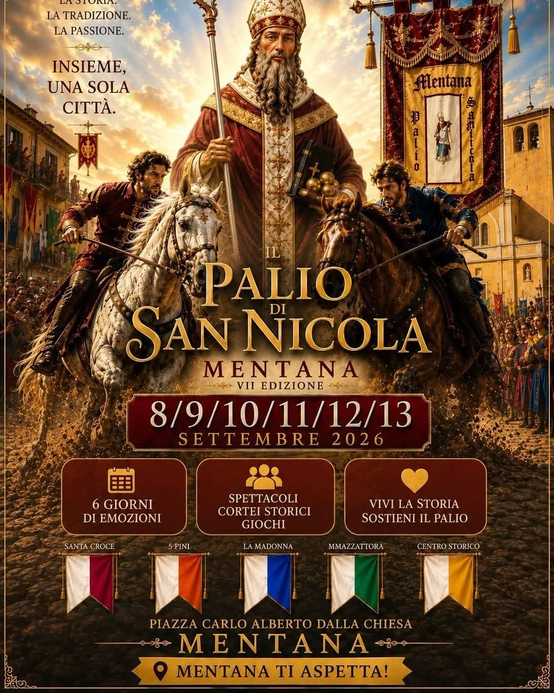 Locandina VII Edizione Palio di San Nicola Mentana 2026 a Mentana (Roma)