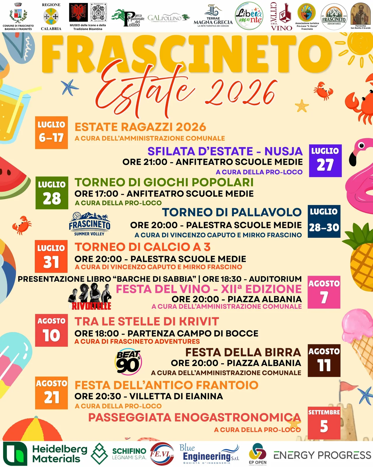 Locandina Festa del Vino — XIIª Ed. 2026 a Frascineto (Cosenza)