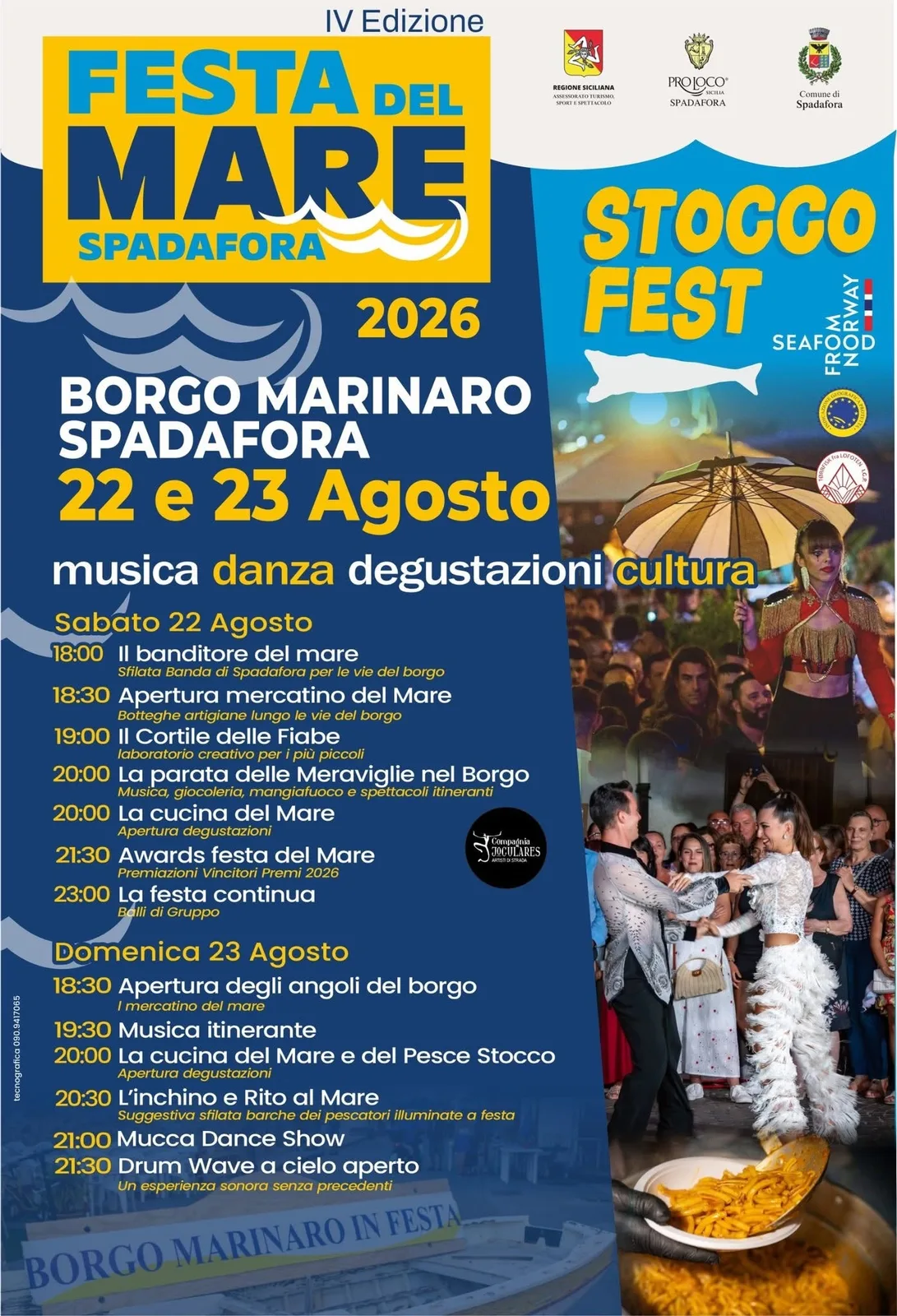 Locandina calendario eventi agosto 2026 a Spadafora (Messina)