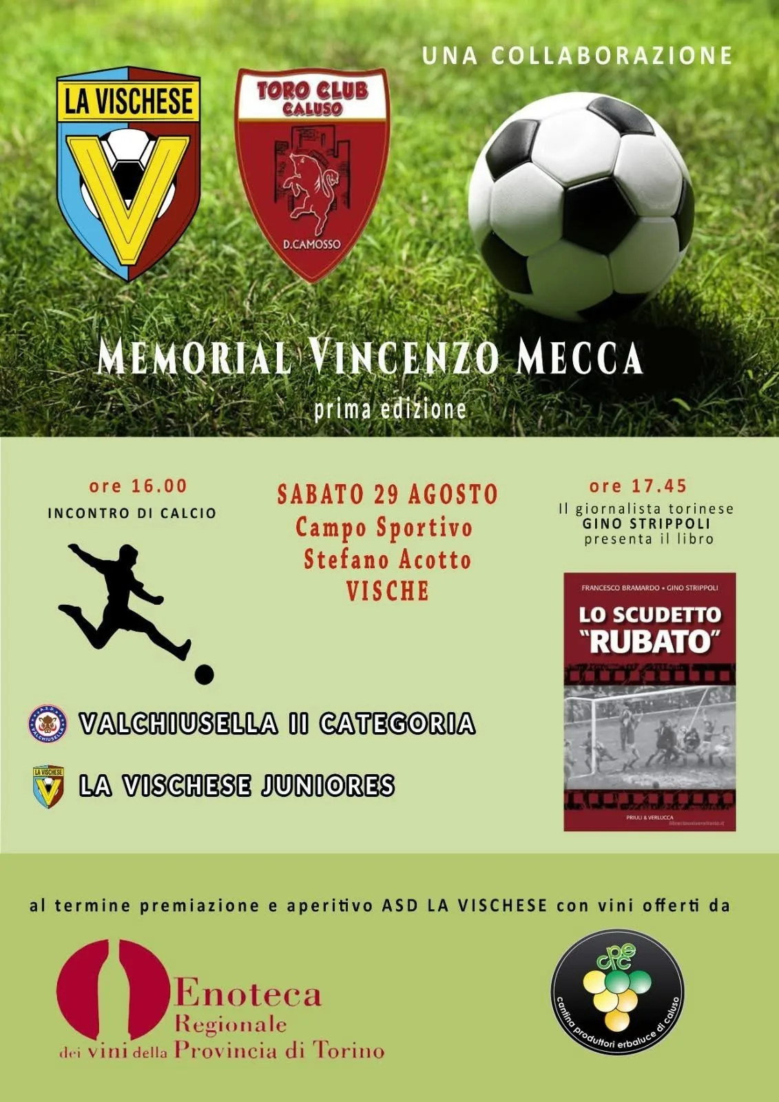 Locandina Memorial Vincenzo Mecca 2026 – prima edizione a Vische (Torino)