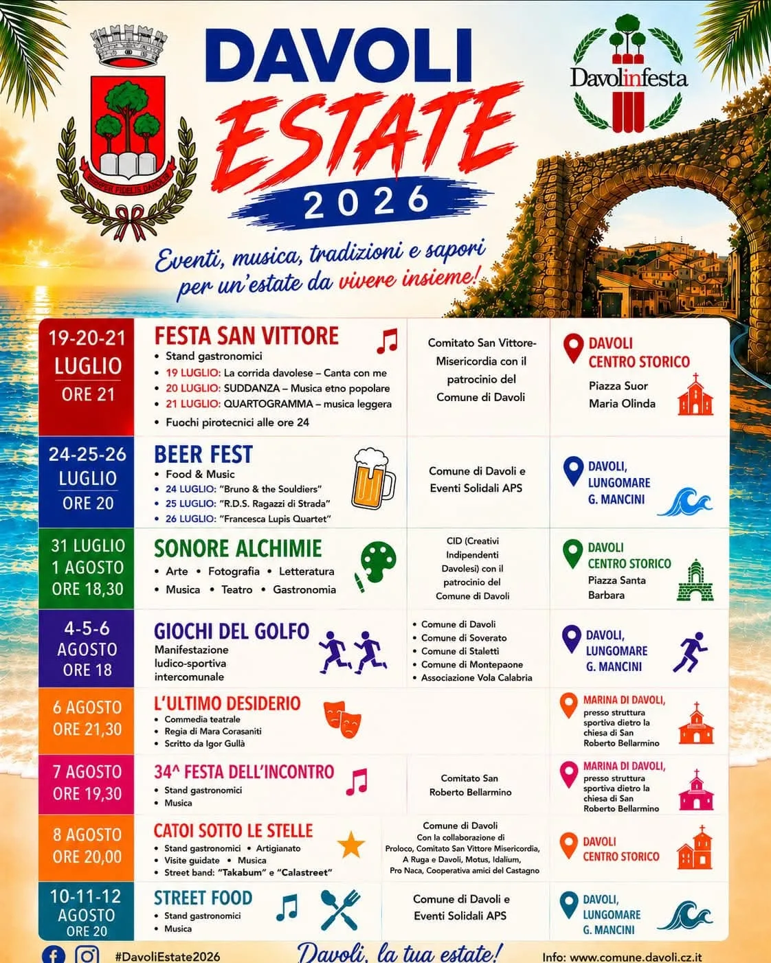 Locandina Catoi sotto le Stelle 2026 a Davoli (Catanzaro)