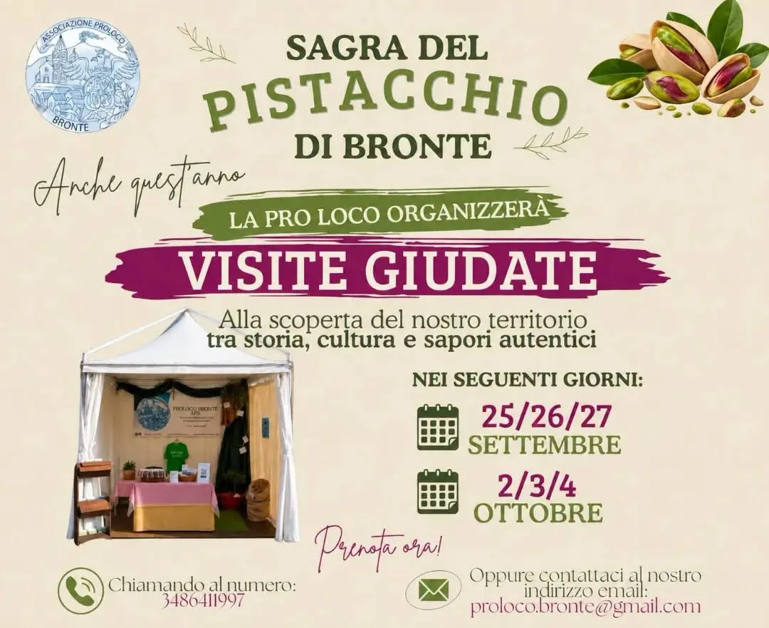Locandina calendario eventi autunno 2026 a Bronte (Catania)