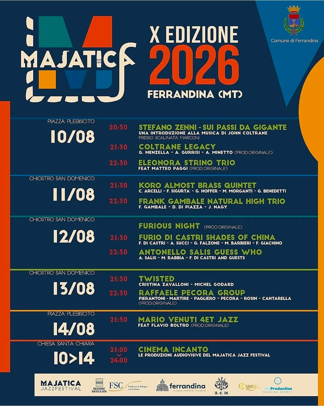 Locandina X Edizione Majatica Jazz Festival 2026 a Ferrandina (Matera)