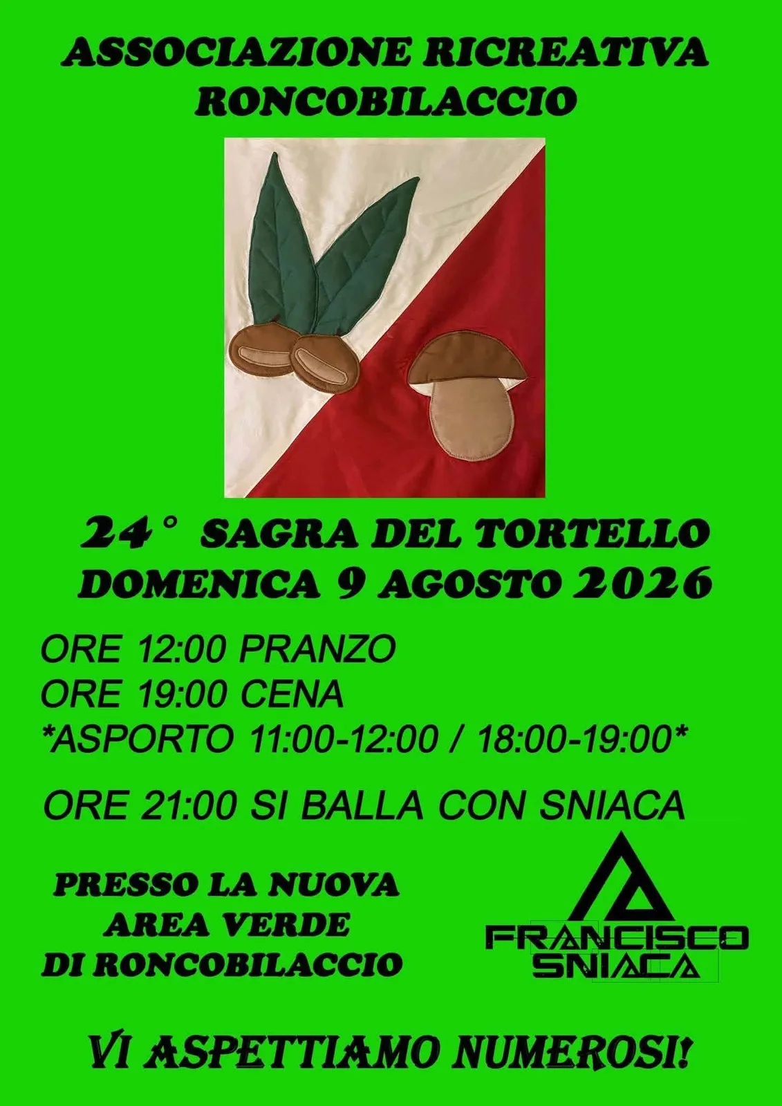 Locandina 24ª Sagra del Tortello 2026 a Castiglione dei Pepoli (Bologna)