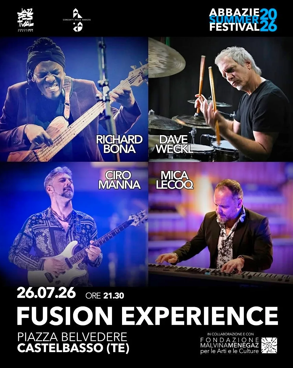 Locandina Abbazie Jazz 2026 - Fusion Experience a Castellalto (Teramo)