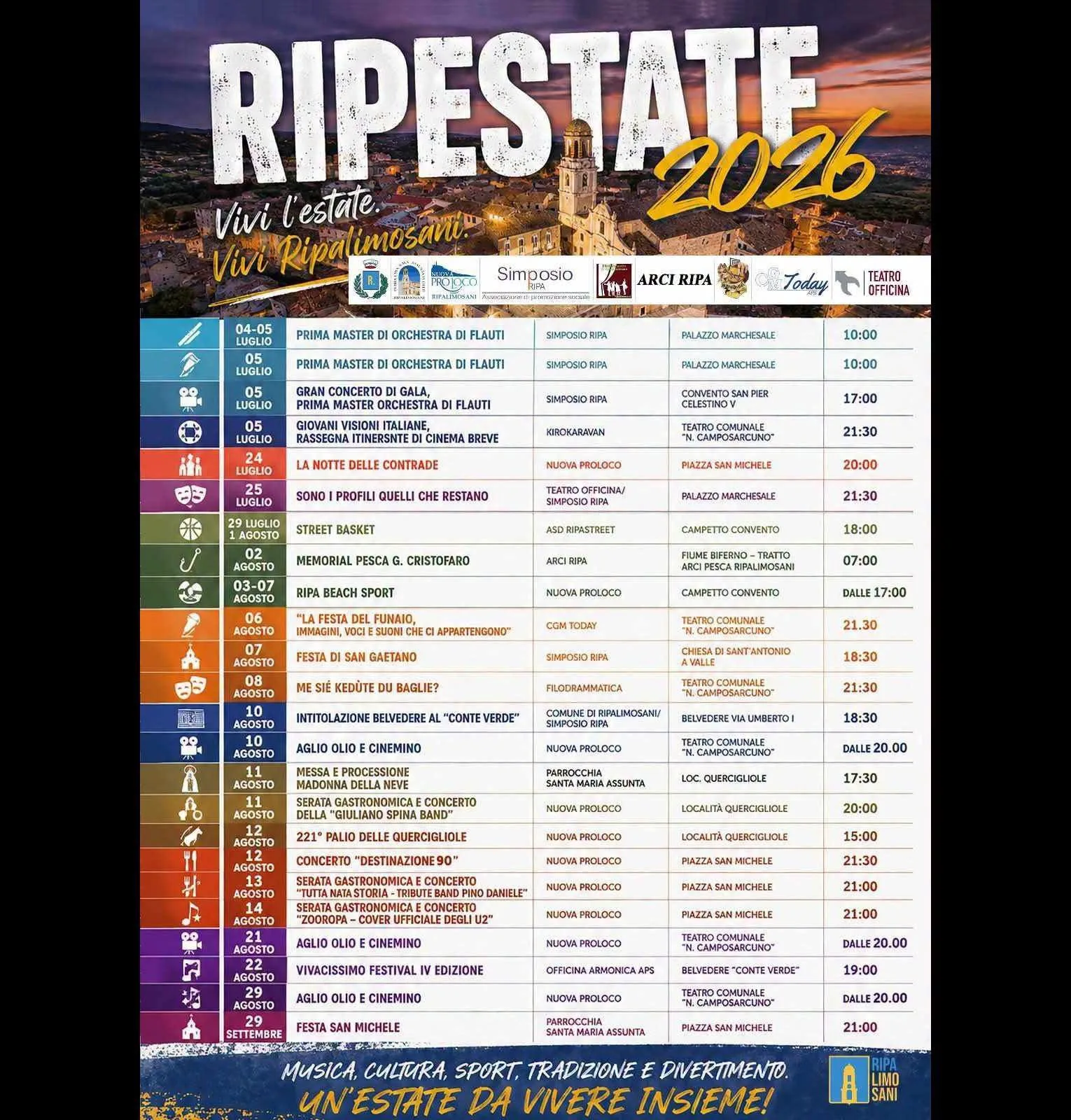 Locandina Ripa Beach Sport 2026 a Ripalimosani (Campobasso)