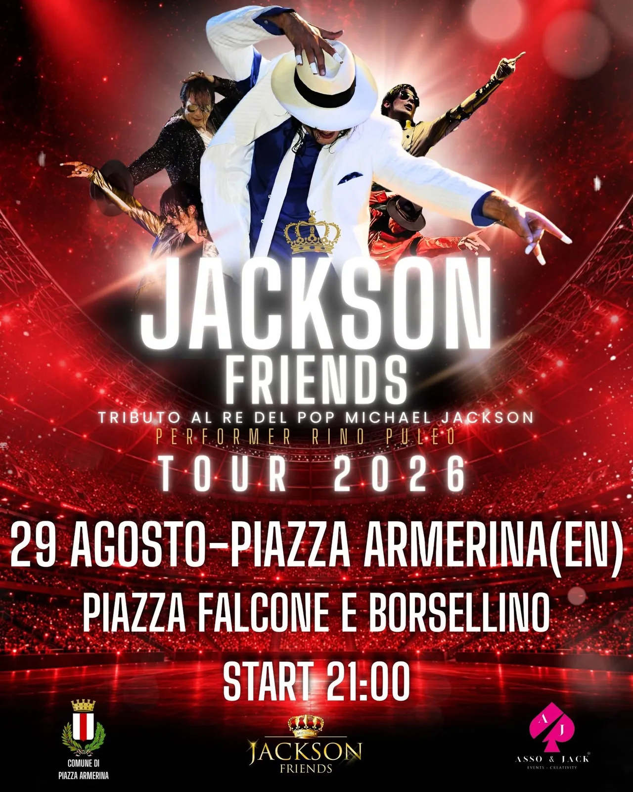 Locandina Jackson Friends Tributo 2026 a Piazza Armerina (Enna)