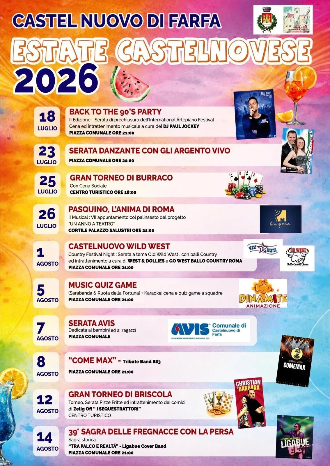 Locandina Gran Torneo di Briscola 2026 a Castelnuovo di Farfa (Rieti)