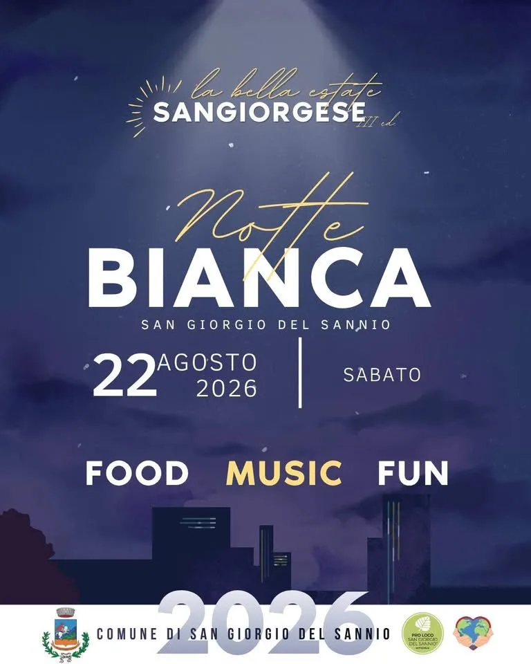 Locandina Notte Bianca San Giorgio del Sannio 2026 a San Giorgio del Sannio (Benevento)