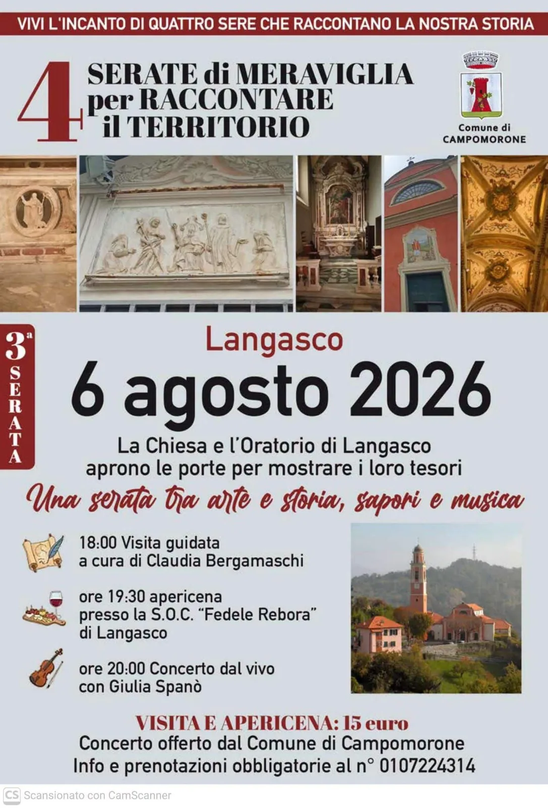 Locandina 4ª Serate di Meraviglia per Raccontare il Territorio 2026 a Campomorone (Genova)