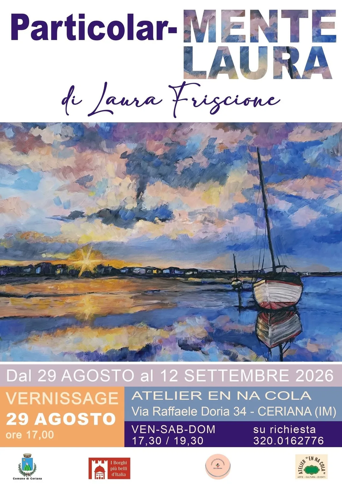 Locandina calendario eventi agosto 2026 a Ceriana (Imperia)