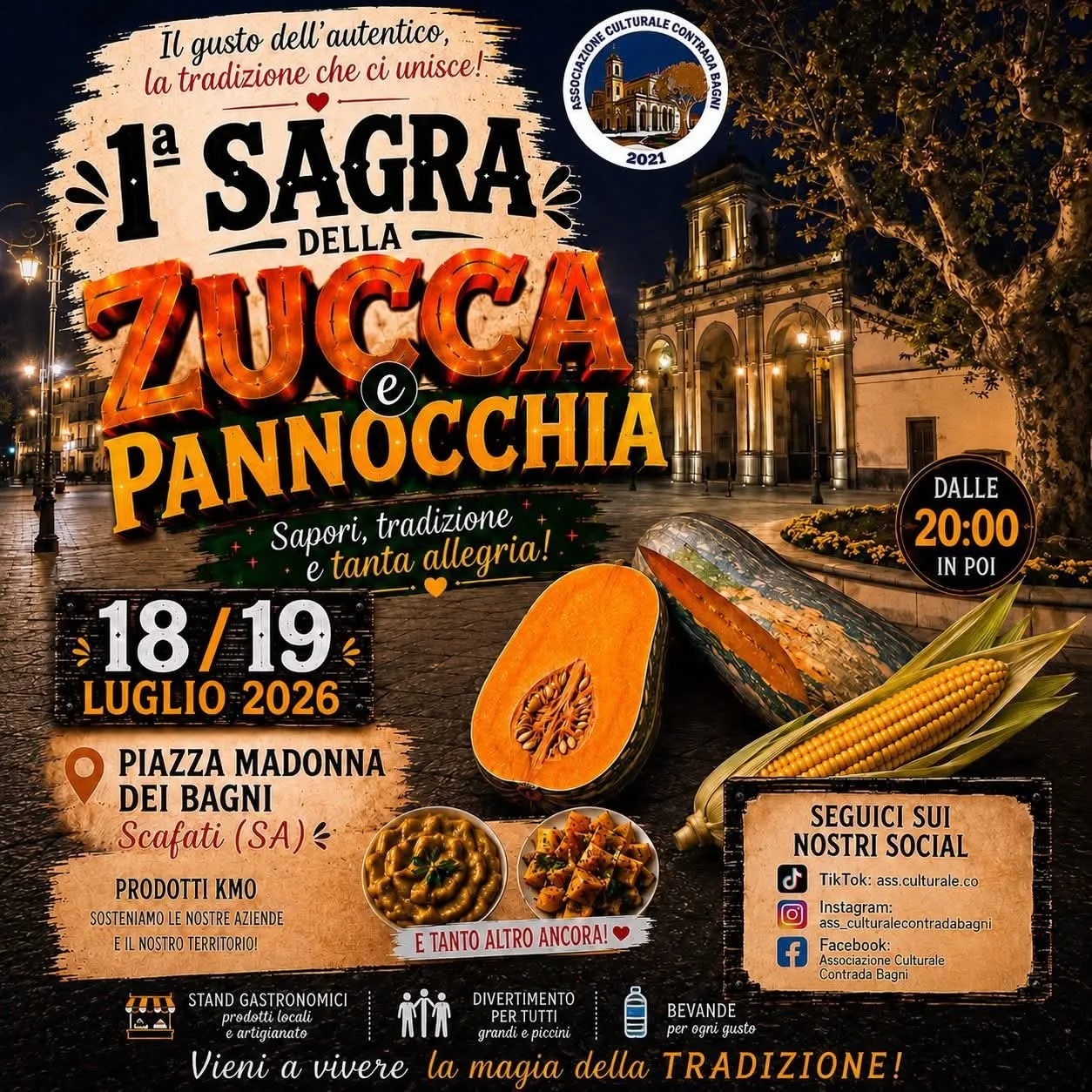Locandina 1ª Sagra della Zucca e Pannocchia 2026 a Scafati (Salerno)