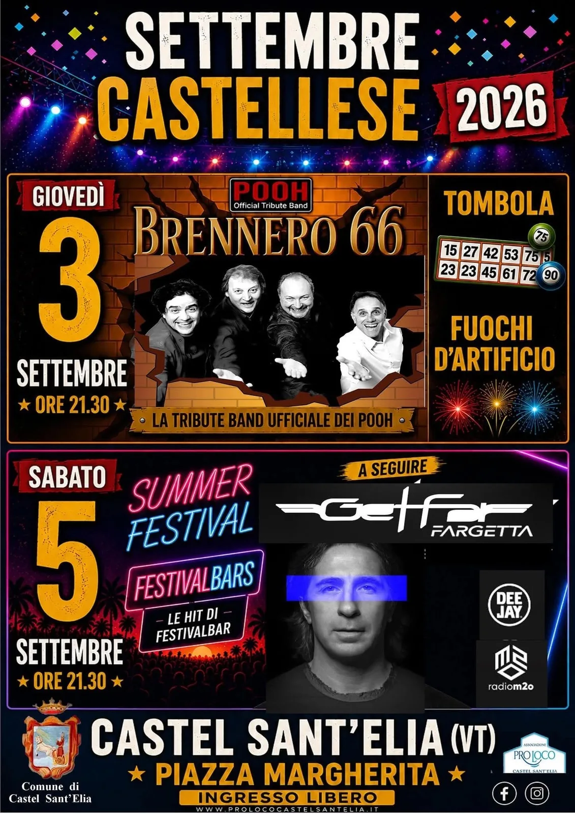 Locandina calendario eventi settembre 2026 a Castel Sant'Elia (Viterbo)
