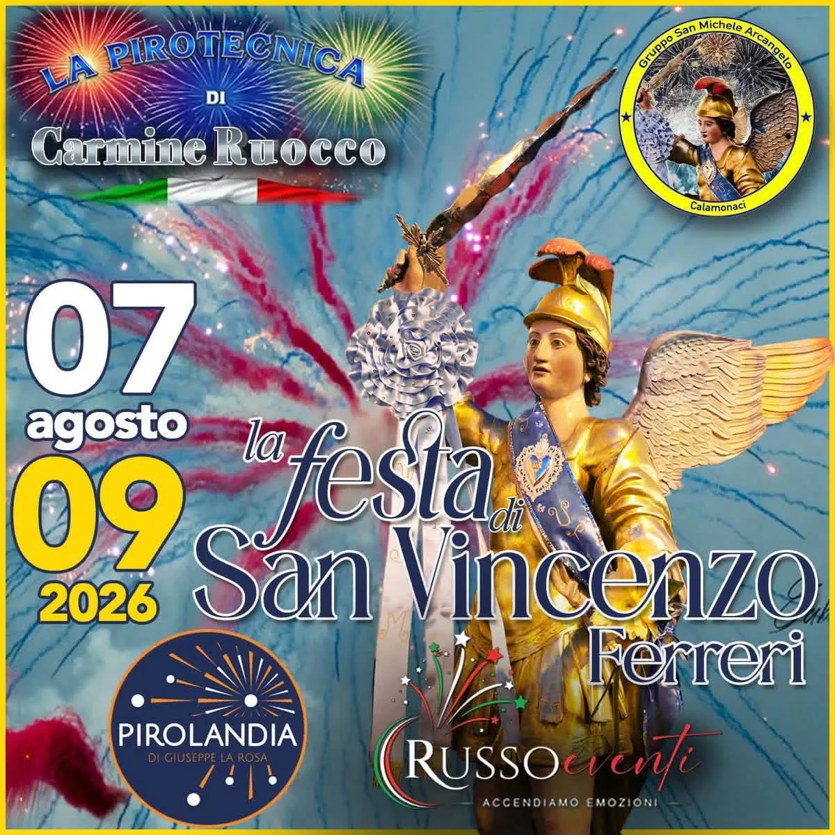 Locandina Festa di San Vincenzo Ferreri 2026 a Calamonaci (Agrigento)