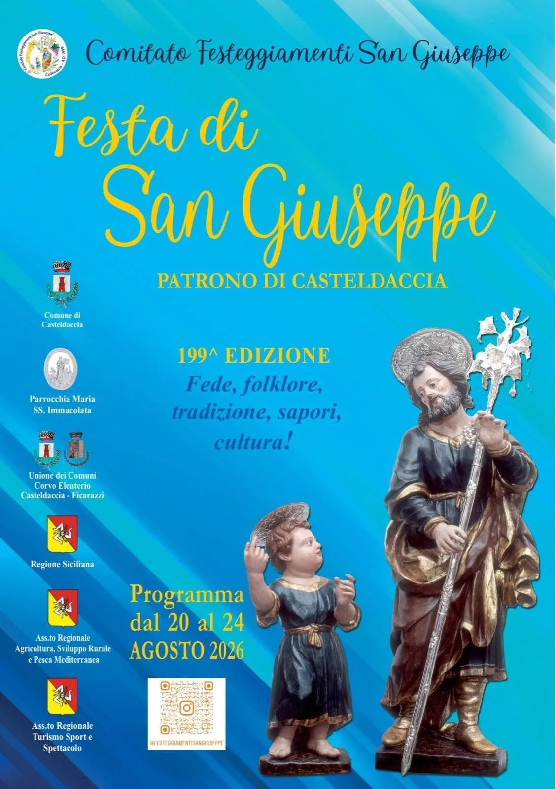 Locandina 199ª Festa di San Giuseppe 2026 a Casteldaccia (Palermo)