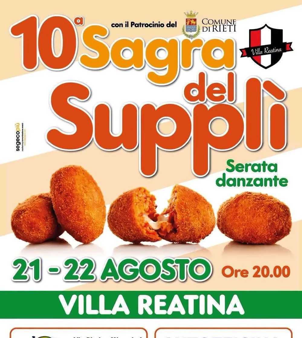 Locandina 10ª Sagra del Supplì 2026 a Rieti (Rieti)