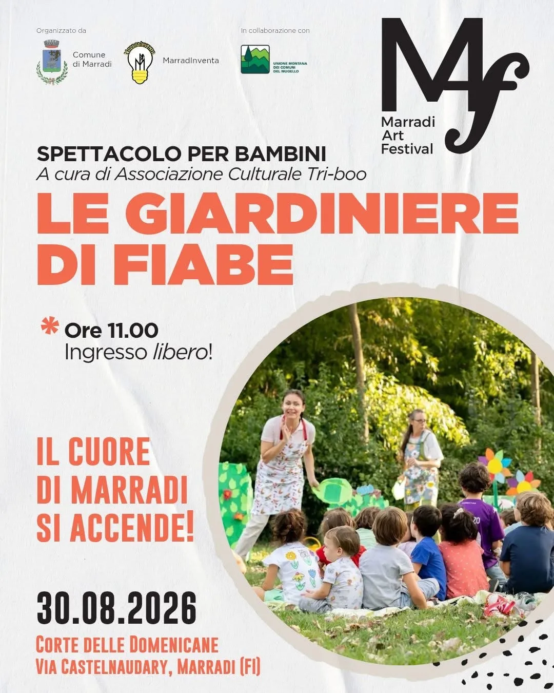 Locandina Le Giardiniere di Fiabe 2026 a Marradi (Firenze)