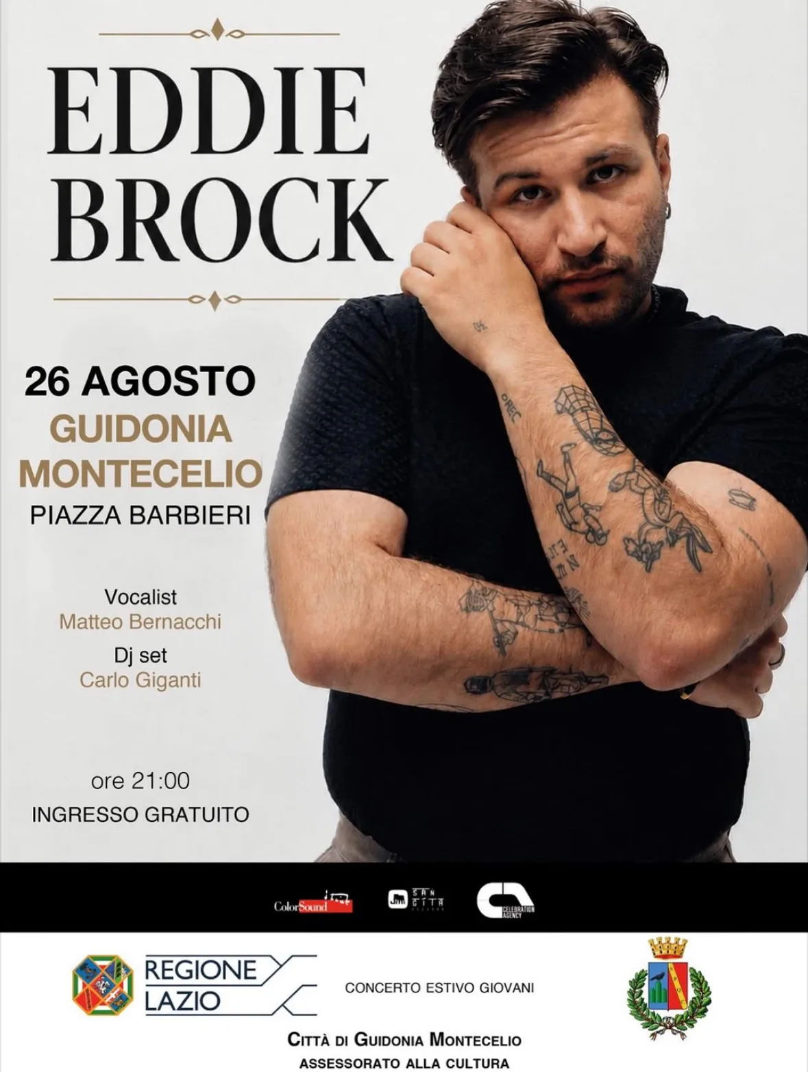 Locandina Eddie Brock Concerto Estivo Giovani 2026 a Guidonia Montecelio (Roma)