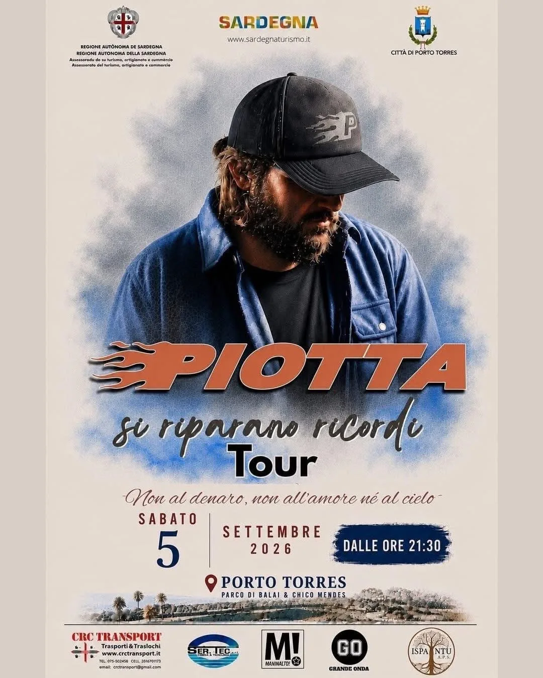 Locandina Piotta si riparano ricordi Tour 2026 a Porto Torres (Sassari)