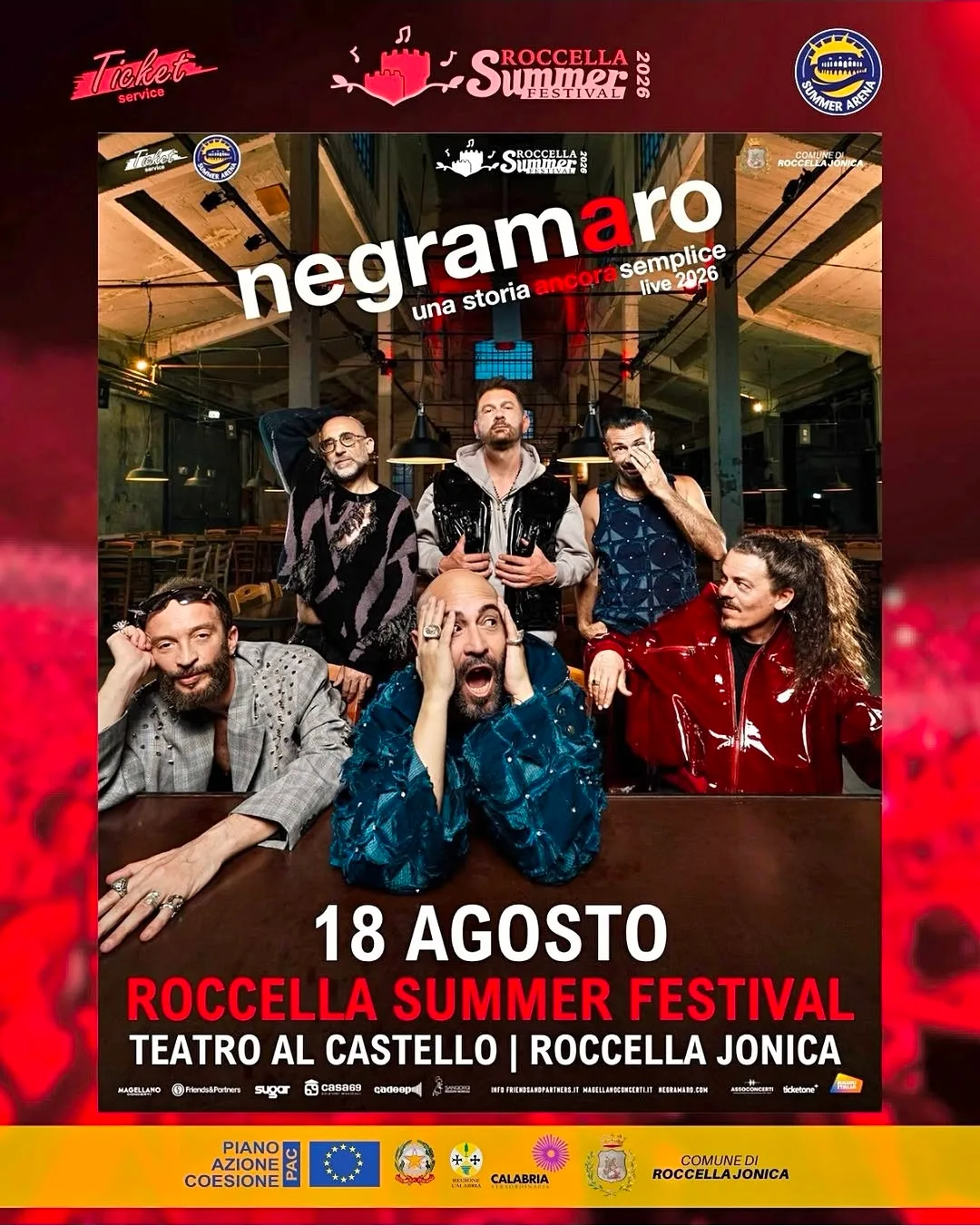Locandina Roccella Summer Festival 2026 a Roccella Ionica (Reggio calabria)