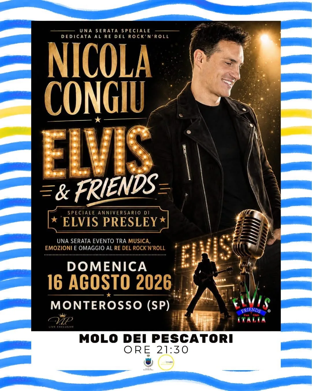 Locandina Nicola Congiu Elvis & Friends 2026 a Monterosso al Mare (La Spezia)