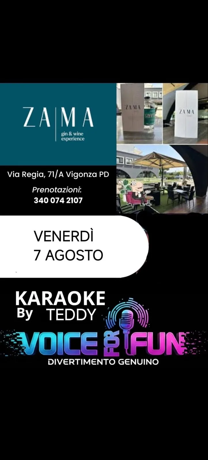 Locandina ZAMA gin & wine experience 2026 a Vigonza (Padova)