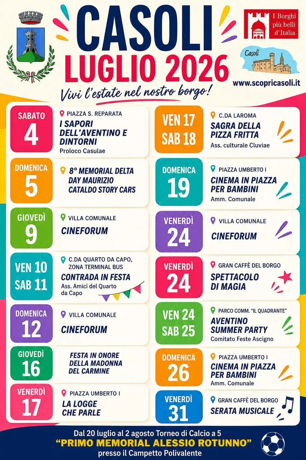Locandina Festa in Onore della Madonna del Carmine 2026 a Casoli (Chieti)
