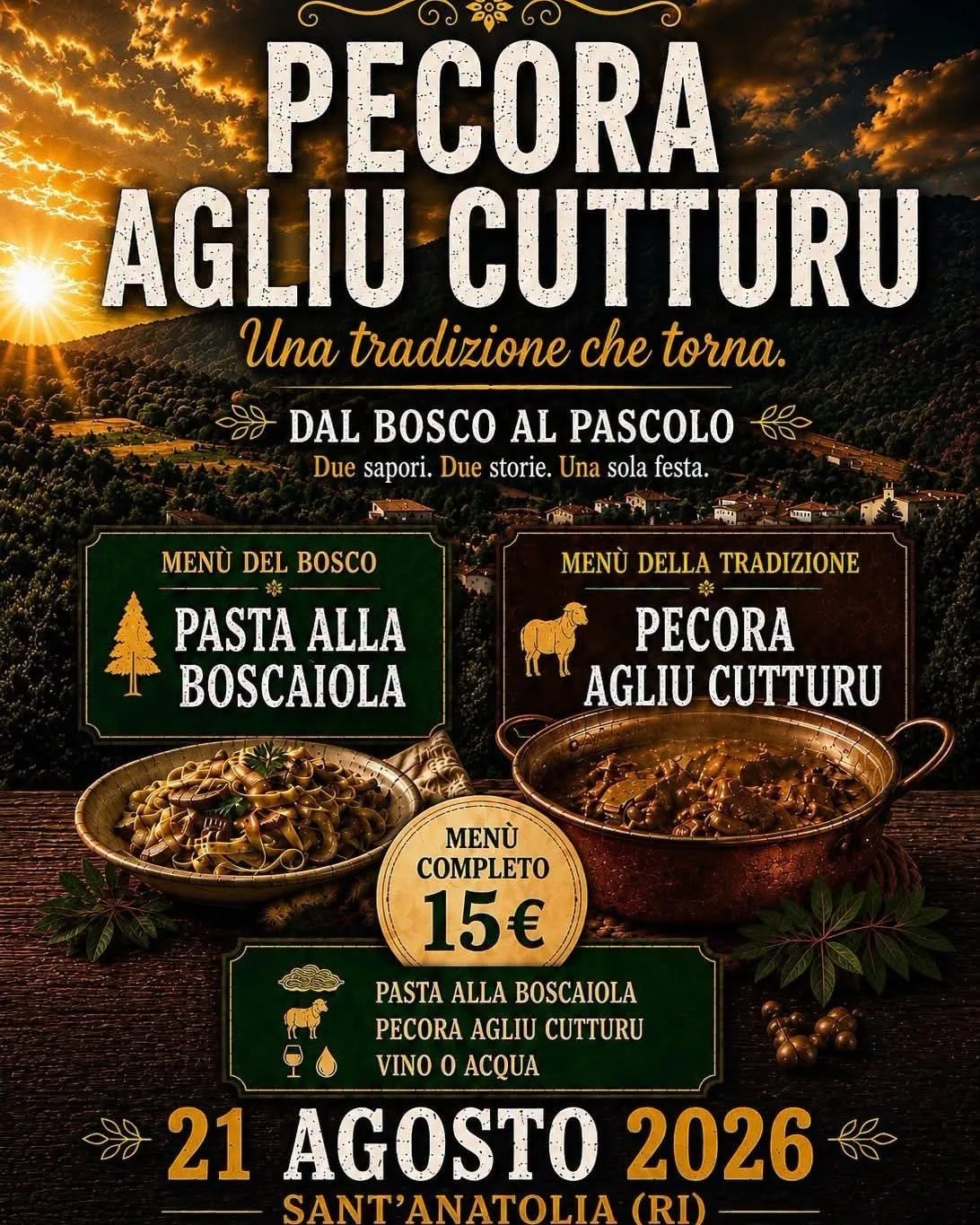 Locandina Pecora Agliu Cutturu 2026 a Sant'Anatolia di Narco (Rieti)