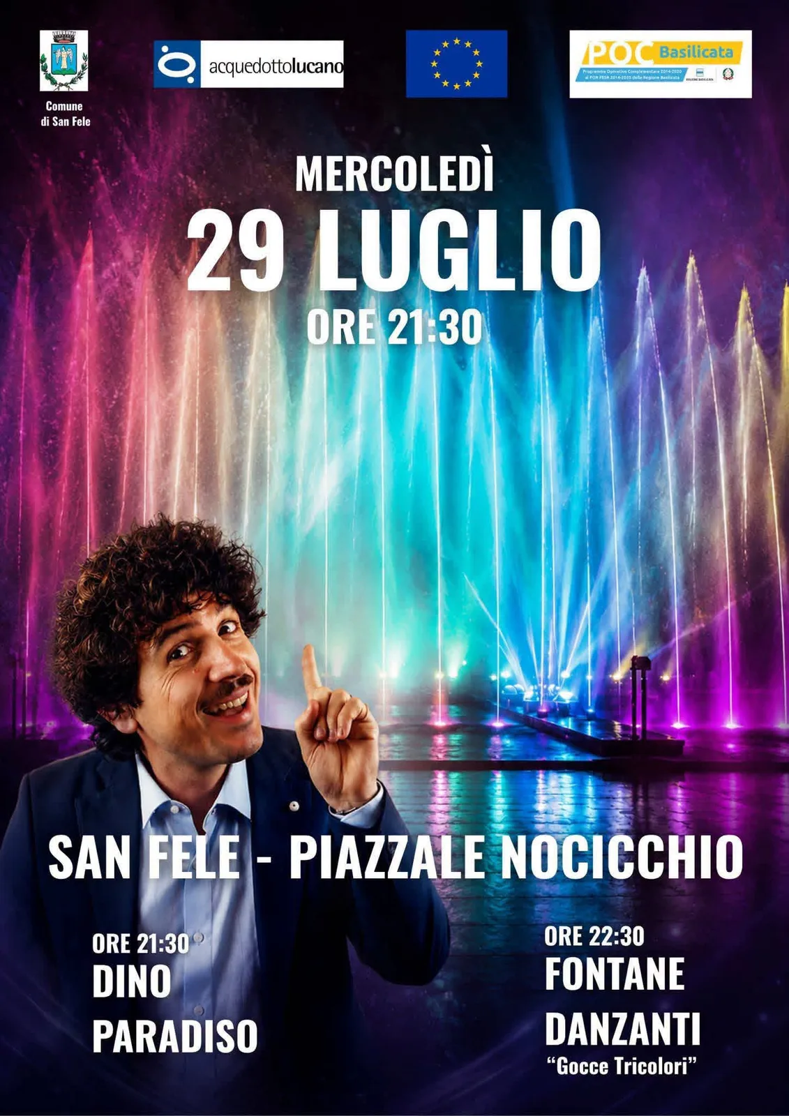 Locandina Spettacolo Fontane Danzanti 2026 a San Fele (Potenza)