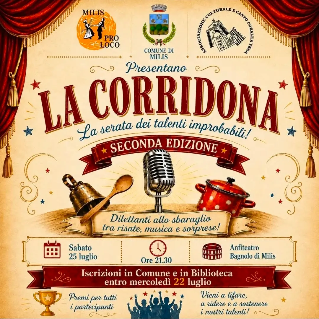Locandina La Corridona — Seconda edizione 2026 a Milis (Oristano)