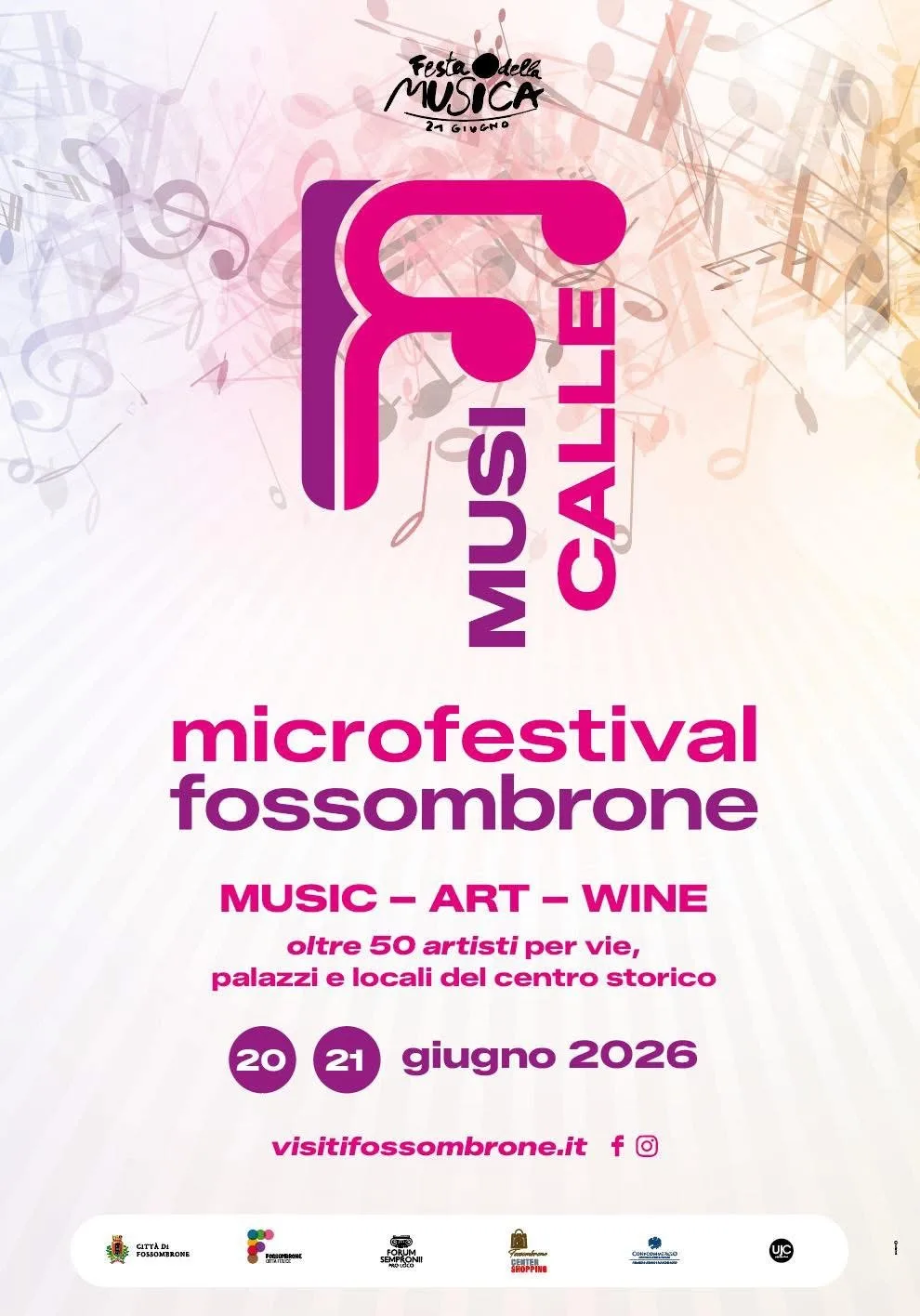 Locandina Festa della Musica 2026 a Fossombrone (Pesaro e urbino)