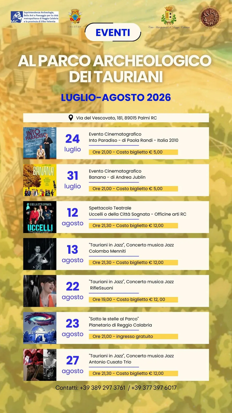 Locandina Banana — Parco dei Tauriani 2026 a Palmi (Reggio calabria)