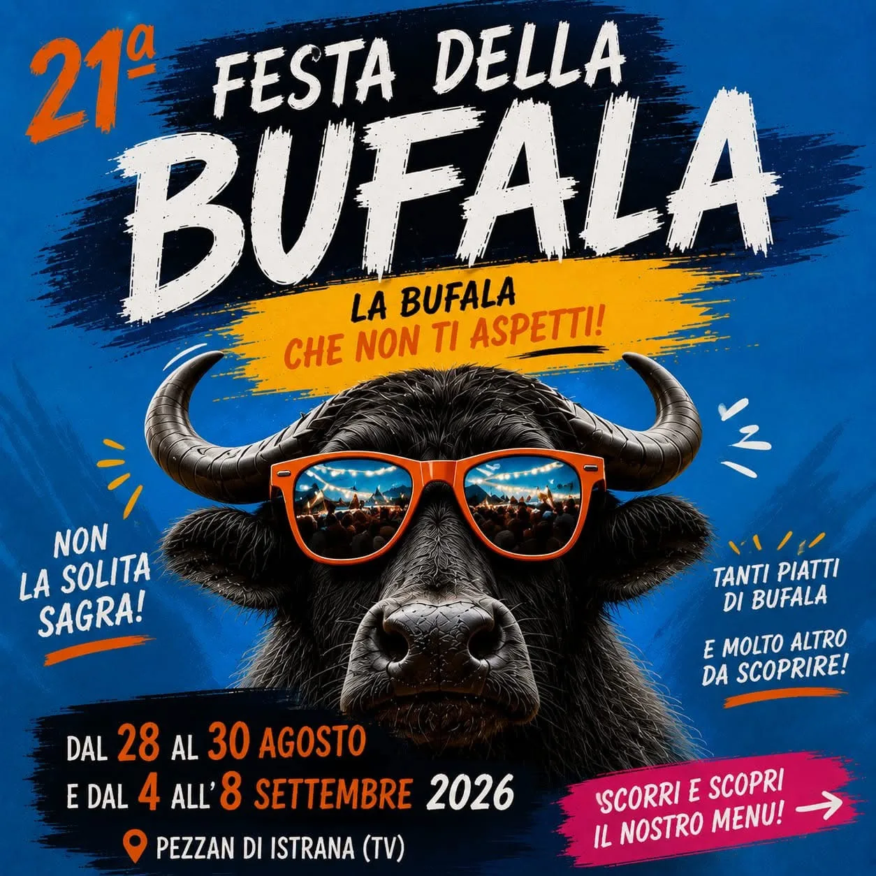 Locandina 21ª Festa della Bufala 2026 a Istrana (Treviso)