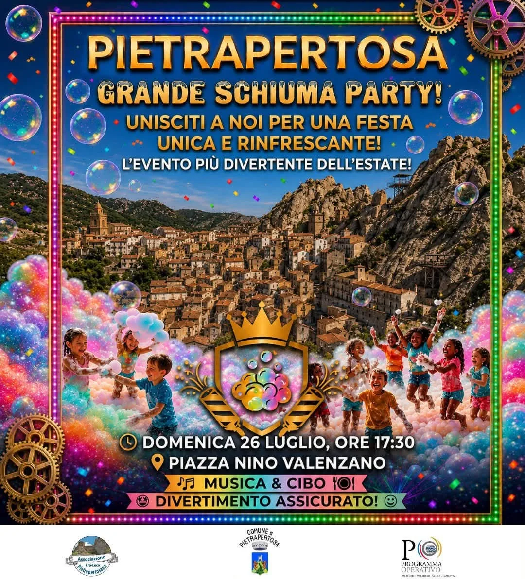 Locandina Grande Schiuma Party Pietrapertosa 2026 a Pietrapertosa (Potenza)