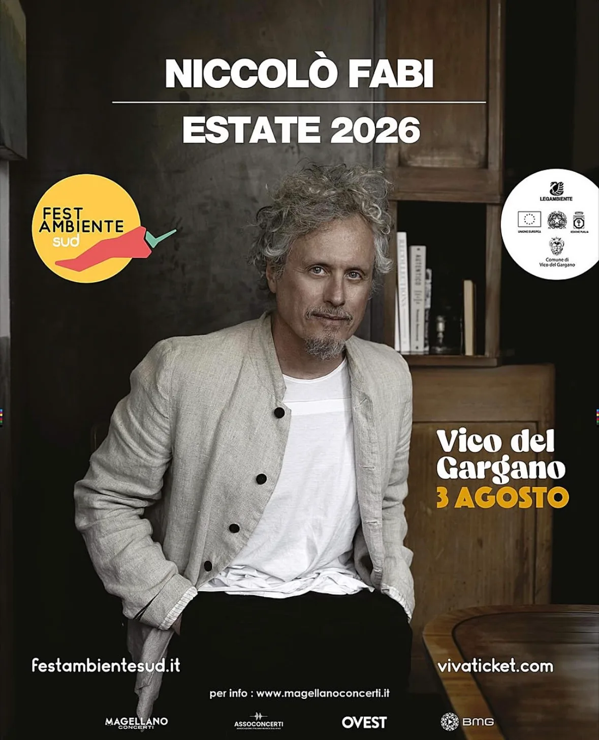 Locandina Concerto di Niccolò Fabi 2026 a Vico del Gargano (Foggia)