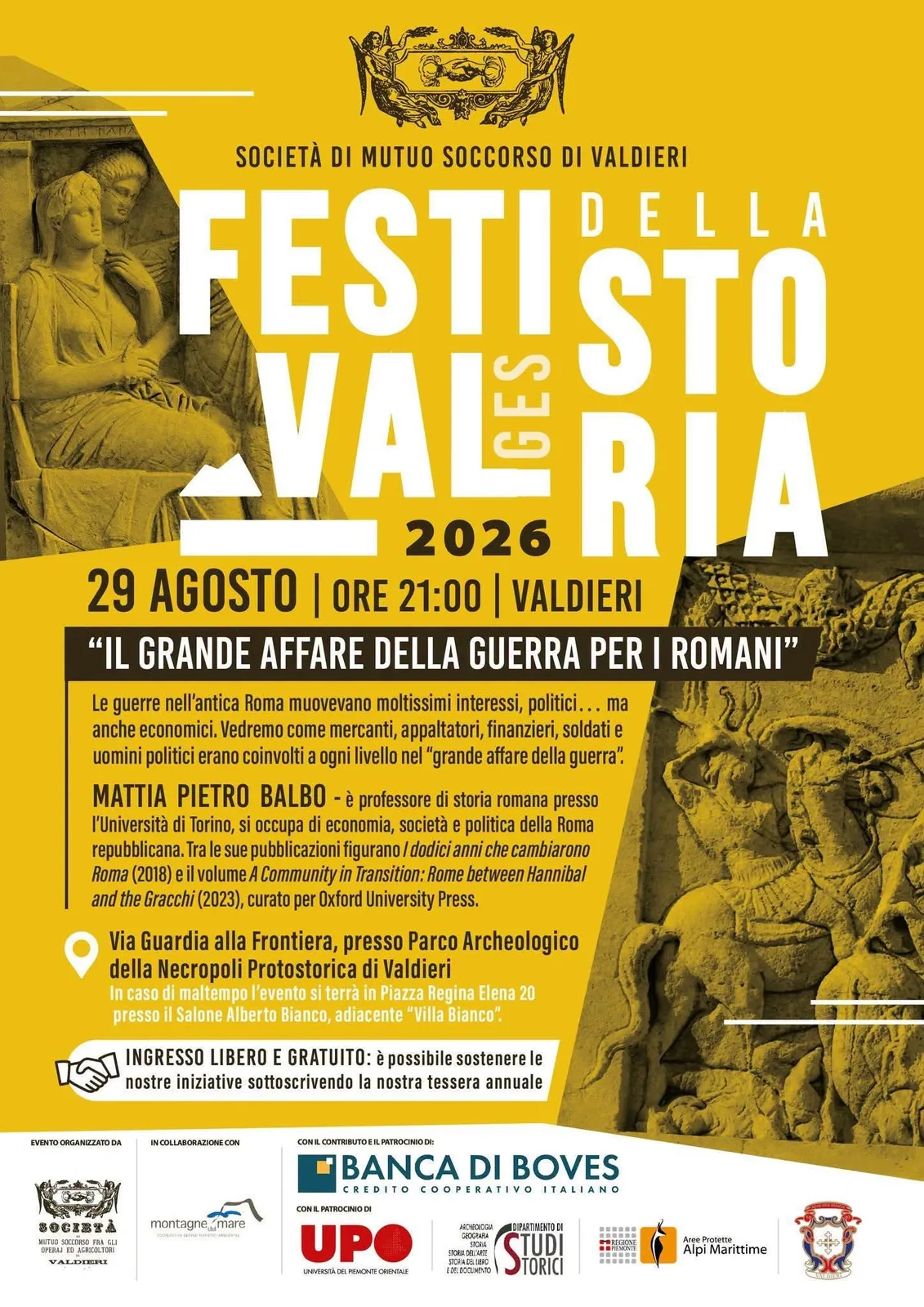 Locandina Festival della Storia 2026 - Valdieri a Valdieri (Cuneo)