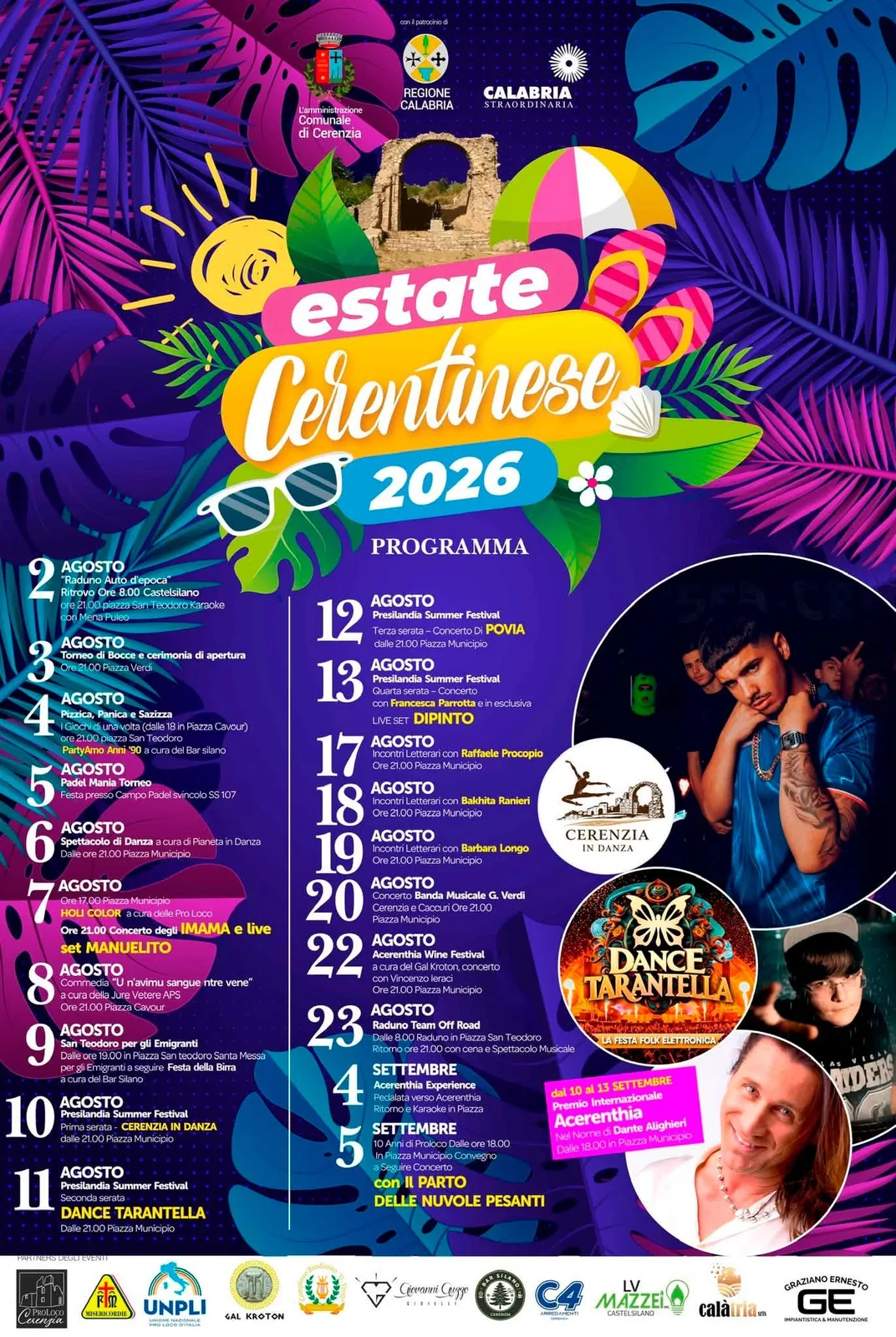 Locandina Dance Tarantella — Presilandia 2026 a Cerenzia (Crotone)