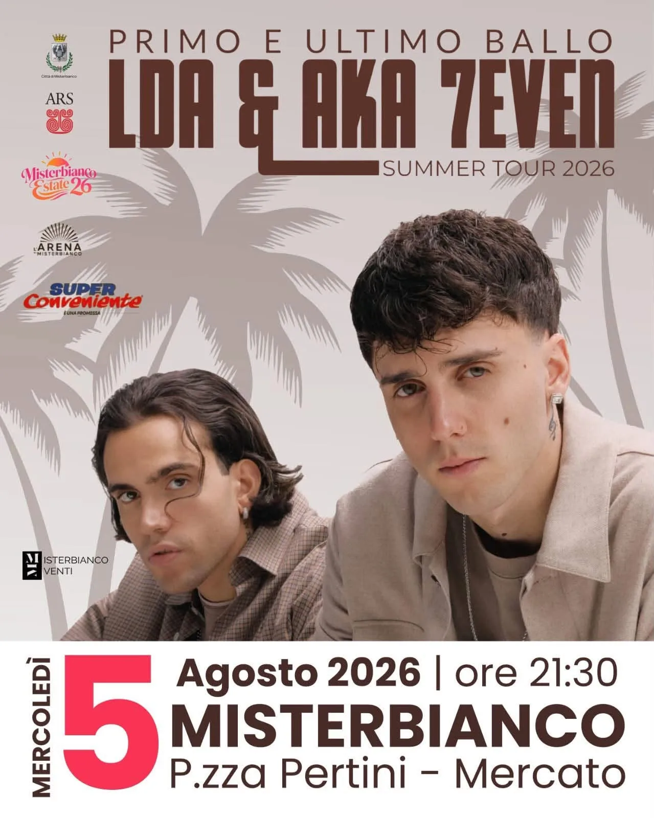 Locandina Primo e Ultimo Ballo LDA & AKA 7EVEN 2026 a Misterbianco (Catania)