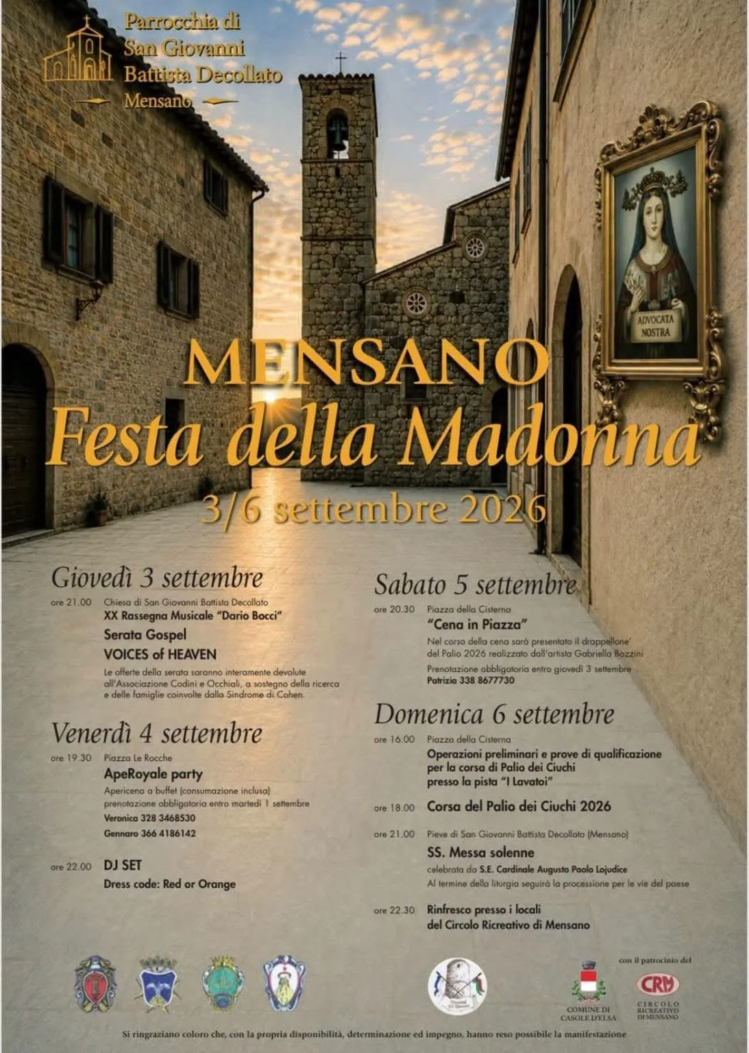 Locandina Serata Gospel XX Rassegna Dario Bocci a Casole d'Elsa (Siena)