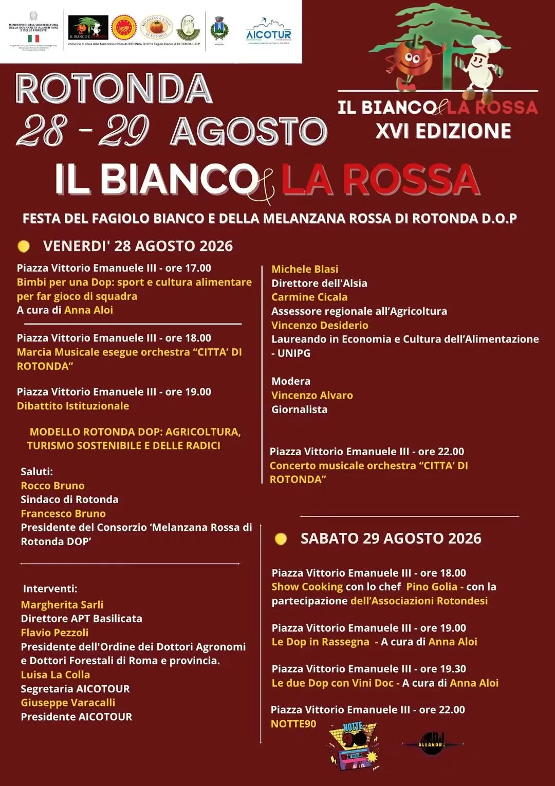 Locandina Il Bianco & La Rossa 2026 a Rotonda (Potenza)