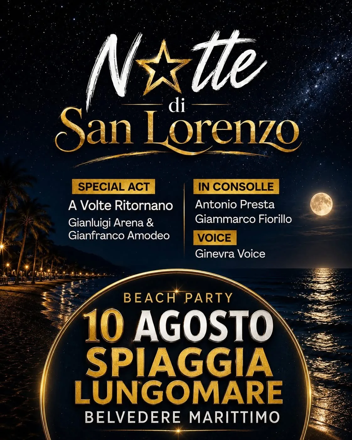 Locandina Notte di San Lorenzo 2026 a Belvedere Marittimo (Cosenza)