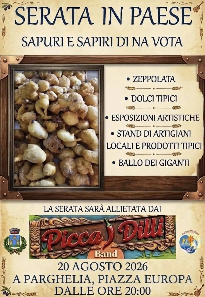 Locandina Serata in Paese Sapuri e Sapiri di Na Vota 2026 a Parghelia (Vibo Valentia)