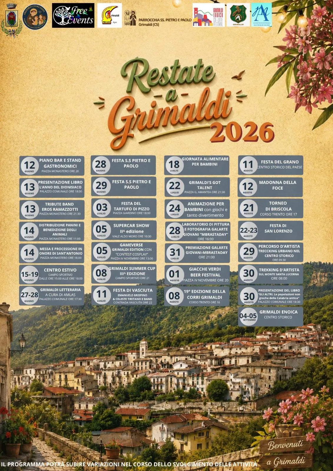 Locandina Premiazione Galarte Giovani - Mbrastaday 2026 a Grimaldi (Cosenza)