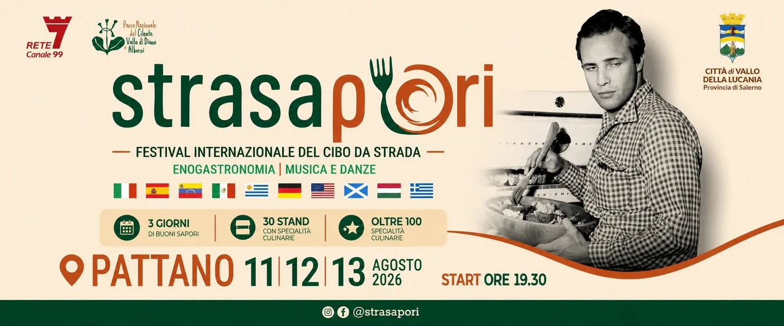 Locandina Strasapori 2026 Festival Internazionale del Cibo da Strada a Vallo della Lucania (Salerno)